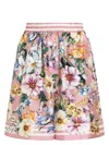 DOLCE & GABBANA WOMEN'S PINK SHORTS WITH FLOWERS PRINT