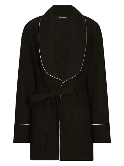 DOLCE & GABBANA WOMEN'S PIPED BELTED SHAWL JACKET