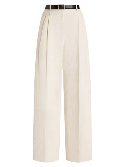 Dolce & Gabbana Women's Pleated Cotton-linen Trousers