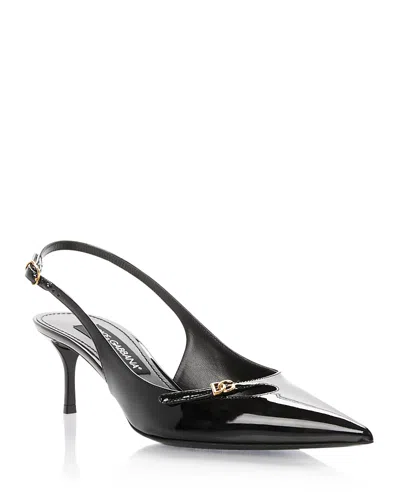 Dolce & Gabbana Women's Pointed Slingback Pumps In Black