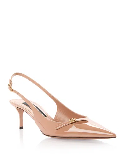 Dolce & Gabbana Women's Pointed Slingback Pumps In Brown