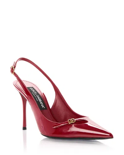 Dolce & Gabbana Women's Pointed Slingback Pumps In Red