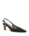 Dolce & Gabbana Leopard-design Lace Slingbacks With Fusible Rhinestones In Black