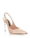 Dolce & Gabbana Dolce&gabbana Pointed Toe Slingback Stiletto Pump In Dark Beige
