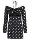 Dolce & Gabbana Polka-dot Print Silk Mini Dress In Black