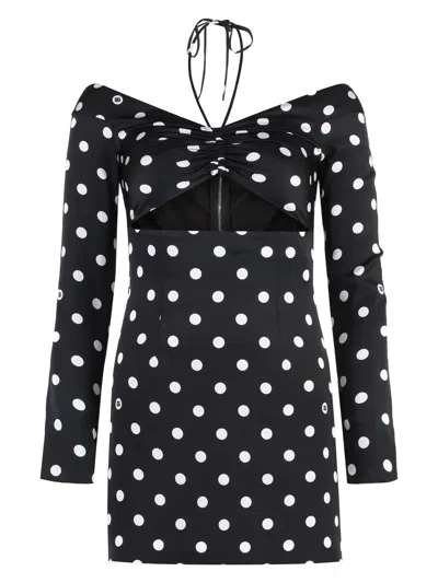 DOLCE & GABBANA WOMEN'S POLKA-DOT PRINT SILK MINI DRESS