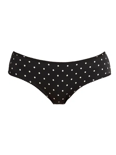 Dolce & Gabbana Women's Polka Dot Silk-blend Hipster Brief In Black