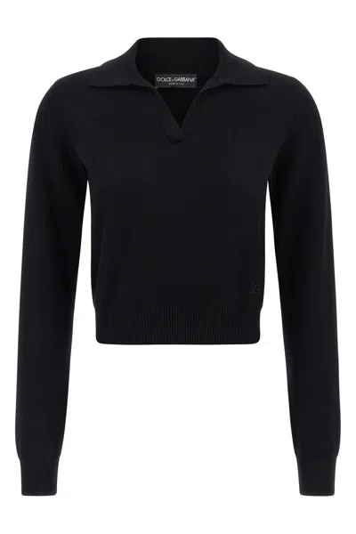 Dolce & Gabbana Women Polo Jersey In Black