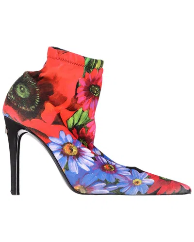 Pre-owned Dolce & Gabbana Women's Polyester Floral Boot (authentic Pre-loved) In Multi