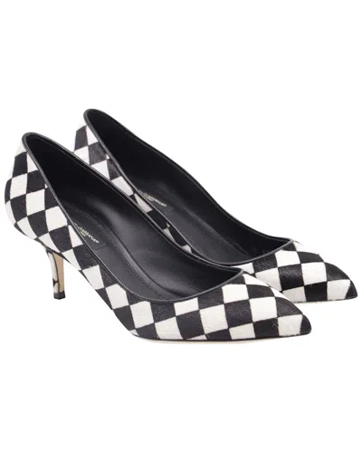 Dolce & Gabbana Women's Pony Hair Check Print Pump (authentic Pre-loved) In Black