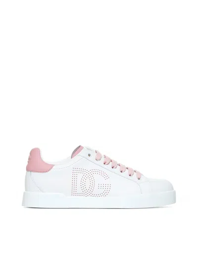 Dolce & Gabbana Women Portofino Leather Sneakers In Multi