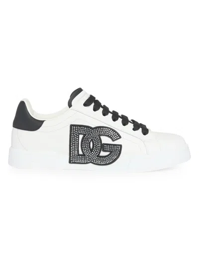 Dolce & Gabbana Portofino Light Strobel Sneaker In Calfskin In Multi