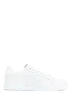 Dolce & Gabbana Women Portofino Low-top Leather Sneakers With Lateral Monogram In White