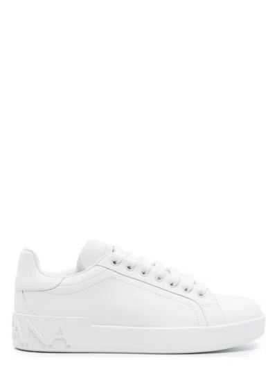 DOLCE & GABBANA WOMEN'S PORTOFINO LEATHER SNEAKERS