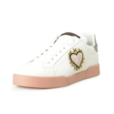Pre-owned Dolce & Gabbana Women's "portofino Light" Leather Sneakers Shoes Us 12 It 42 In Multicolor