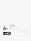 Dolce & Gabbana Women Portofino White Leather Sneakers With Logo