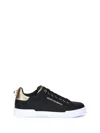 Dolce & Gabbana Black Low Top Sneakers With Logo Lettering On The Tongue And Logo Detail On The Heel In Leather Woma In Multi