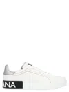 Dolce & Gabbana Women Portofino White Leather Sneakers With Logo