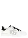 Dolce & Gabbana 'portofino Light' White Sneakers With Perforated Logo On The Side And Logo Patch On The Tongue