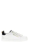 Dolce & Gabbana White Low Top Sneakers With Logo Lettering On The Tongue And Logo Detail On The Heel In Leather Woma In Multicolor