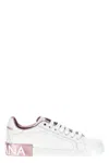 Dolce & Gabbana Portofino Sneakers In Nappa Leather In Pink