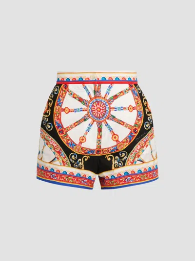 Dolce & Gabbana Women's Printed Cotton Shorts In Variante Abbinata