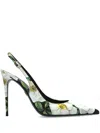 Dolce & Gabbana Women Printed Leather Slingback Pumps In Animal Print