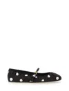 Dolce & Gabbana Odette Polka-dot Satin Ballet Flats In Black