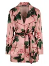 Dolce & Gabbana Floral Silk-blend Satin Blouse In Pink