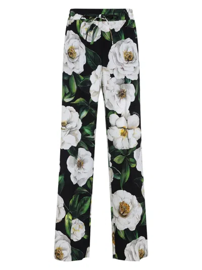 Dolce & Gabbana Women's Printed Silk Pants | Size 42 | Ftc9ytfsa7f Color Hn5jb In Multicolor