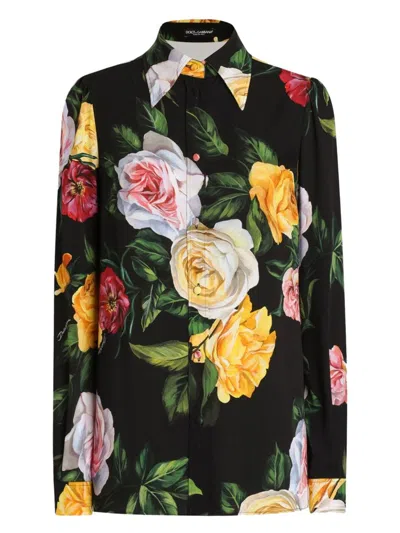 Dolce & Gabbana Women's Printed Silk Shirt