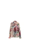 Dolce & Gabbana Bouquet Fantichi Sheer Chiffon Button-down Blouse