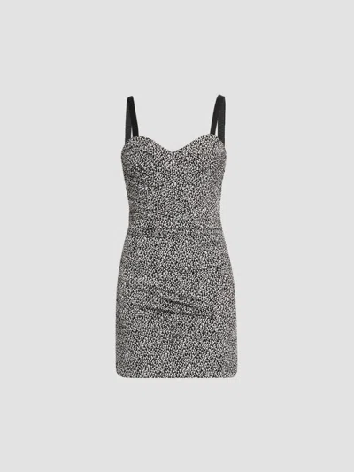 Dolce & Gabbana Women's Printed Stretch Silk Mini Dress In Gray