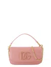 Dolce & Gabbana Structured Calfskin Purse With Chain Strap And Prominent Logo