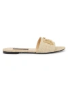 Dolce & Gabbana Women's Raffia Dg Slides In Cream
