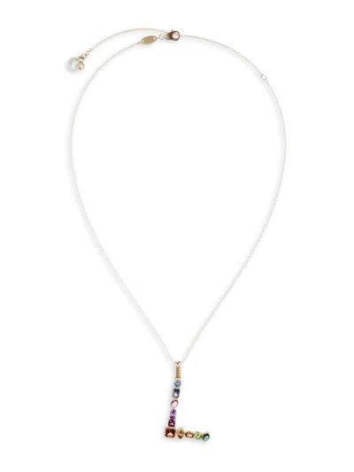 Dolce & Gabbana Women's Rainbow Alphabet 18k Gold & Gemstone Initial Pendant Necklace In Multi