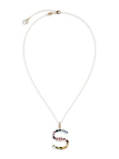 Dolce & Gabbana Women's Rainbow Alphabet 18k Gold & Gemstone Initial Pendant Necklace In Multi