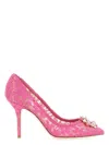 Dolce & Gabbana Rainbow Lace Pumps In Fuchsia