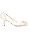 Dolce & Gabbana Lace Rainbow Pumps With Brooch Detailing In Multicolor