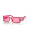 Dolce & Gabbana Rectangular Plastic Sunglasses In Pink