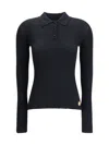 Dolce & Gabbana Women Ribbed Polo Sweater In Black