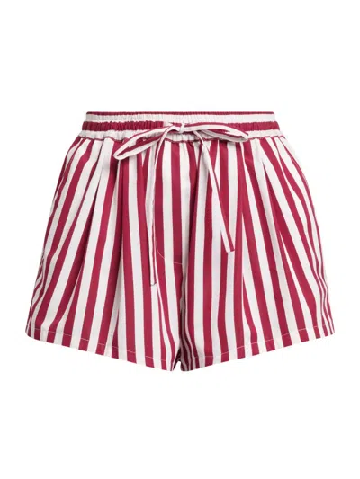 Dolce & Gabbana Women's Rigato Stripe Cotton-silk Drawstring Shorts In Multi