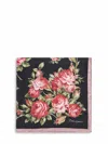 Dolce & Gabbana Women Multicolor Silk Square Scarf With All-over Floral Motif And Logo On The Front In Black