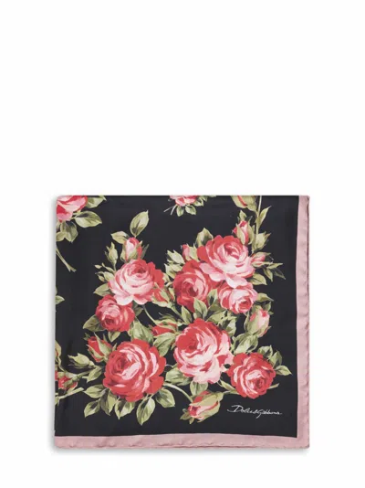 DOLCE & GABBANA DOLCE & GABBANA WOMEN ROSE BOUQUET PRINT SILK TWILL SCARF