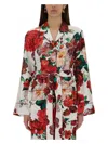 Dolce & Gabbana Women's Rose Print Pajama Shirt | Size 42 | F5i89t Color Is1zdha5pd In Multicolour