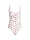 Dolce & Gabbana Small Rose-print One-piece Swimsuit In Multi