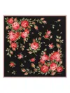 Dolce & Gabbana Women Multicolor Silk Square Scarf With All-over Floral Motif And Logo On The Front In Black