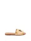 Dolce & Gabbana Woven Texture Slip-on Sandal In Neutral