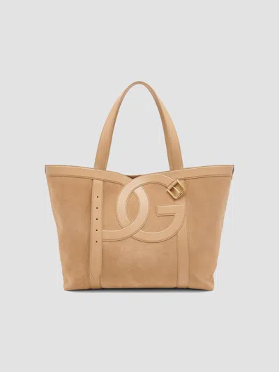 Dolce & Gabbana Women's Sartoriale Logo Leather Tote Bag In Ebano And Moro