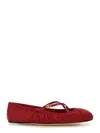 Dolce & Gabbana Ballerinas Satin Leather Sole In Red